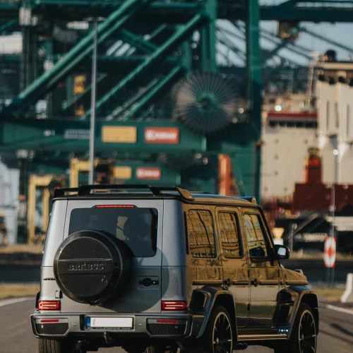 Een foto van de Mercedes-AMG G63 BRABUS in Antwerpen.
