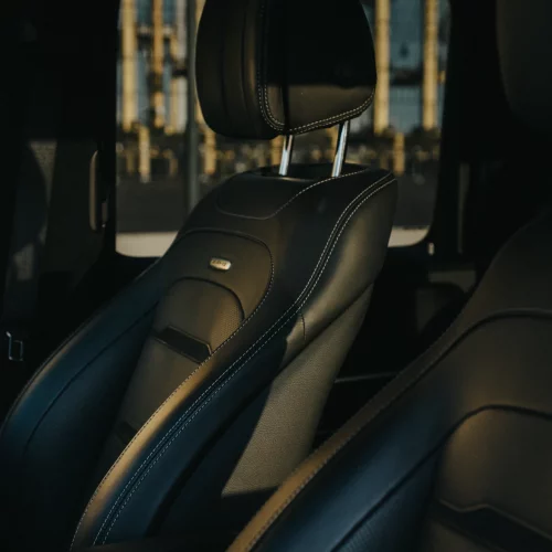 Een foto van het interieur van de Mercedes-AMG G63 BRABUS